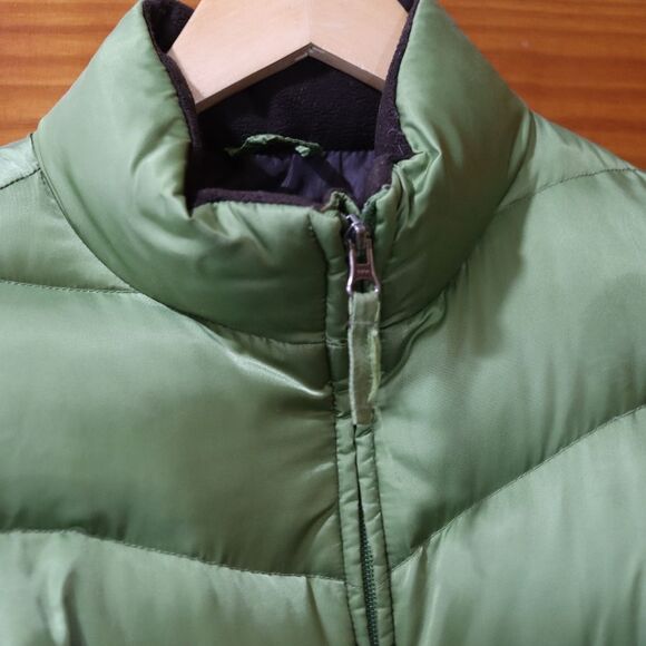 Eddie Bauer Down Green Puffer Goose Down Warm Jacket Upcycle Painted Coat XS - Picture 8 of 16